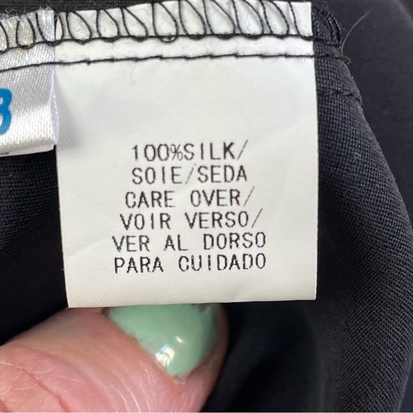 Due Per Due Black Tank Top Sleeveless Silk 8 layer business - Picture 7 of 9